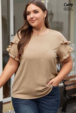 Immagine di CURVY GIRL RUFFLED SLEEVE TOP